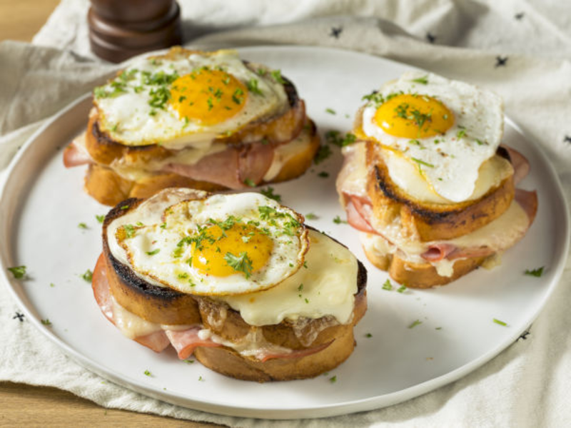 Croque madame au bleu