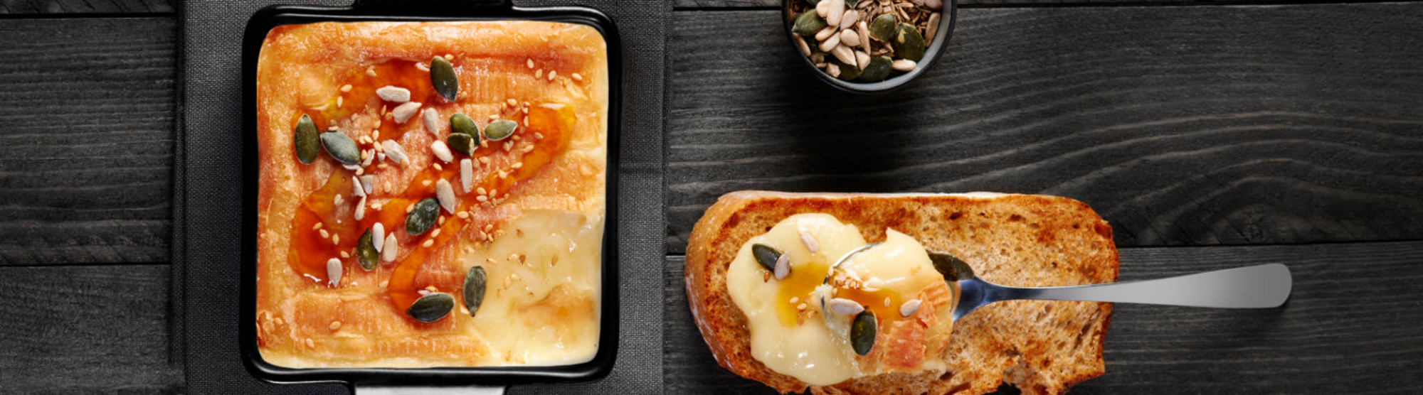 Maroilles au four, façon fondue au fromage