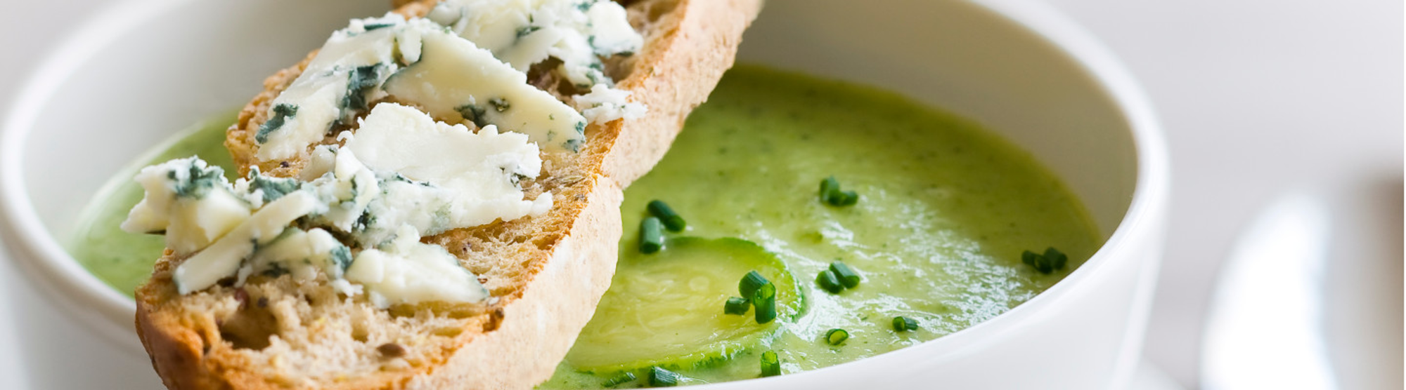 Soupe de courgettes au bleu d’Auvergne