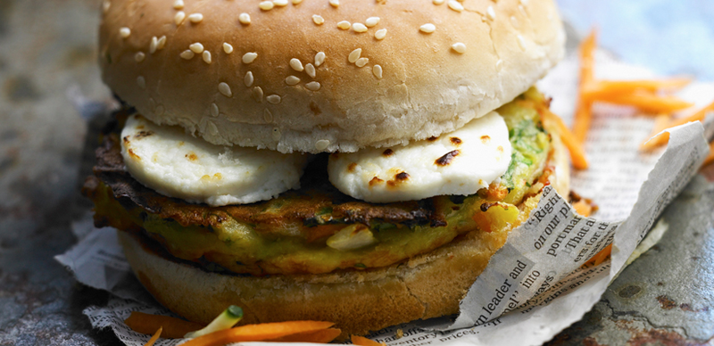 Burger végétarien au fromage de chèvre