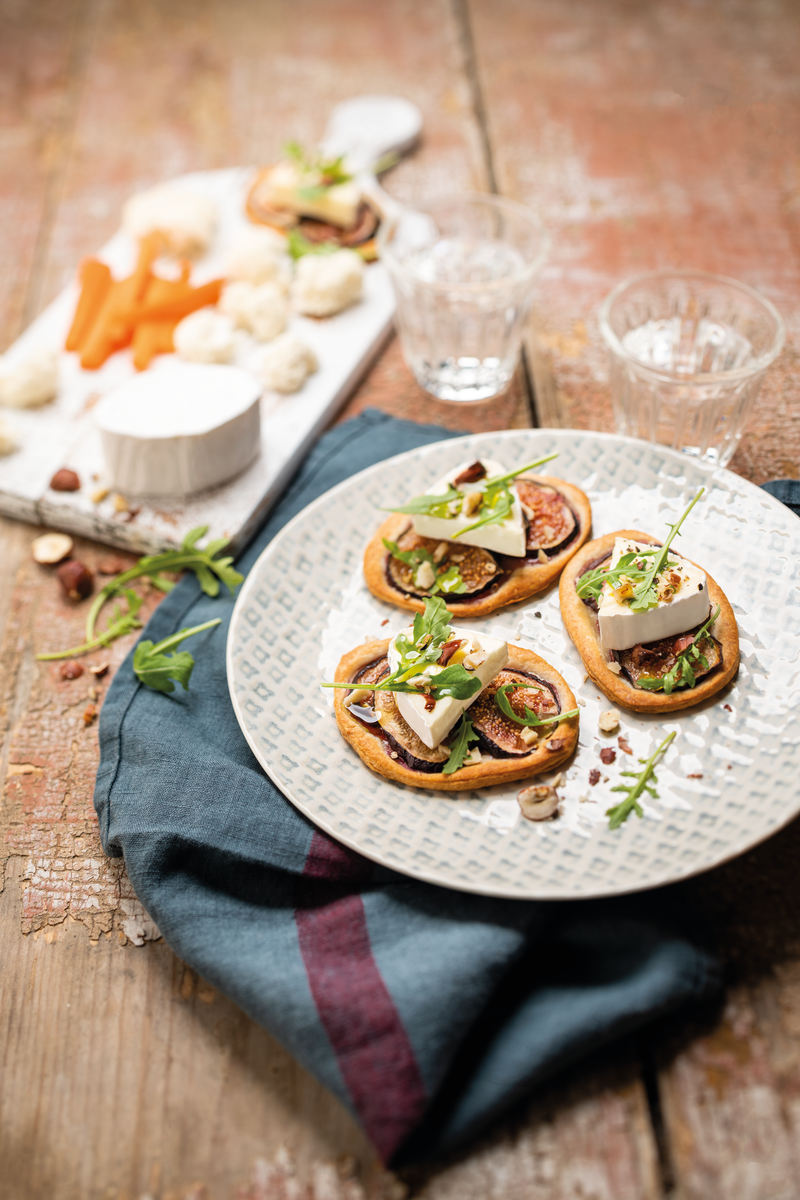 Tartelettes apéritives figue et fromage