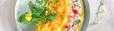 Omelette printanière au fromage ail & fines herbes