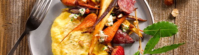 Légumes anciens rôtis au fromage ail et fines herbes