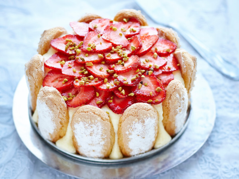 Charlotte aux fraises mascarpone