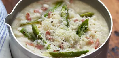 Risotto aux asperges vertes et Parmigiano Reggiano