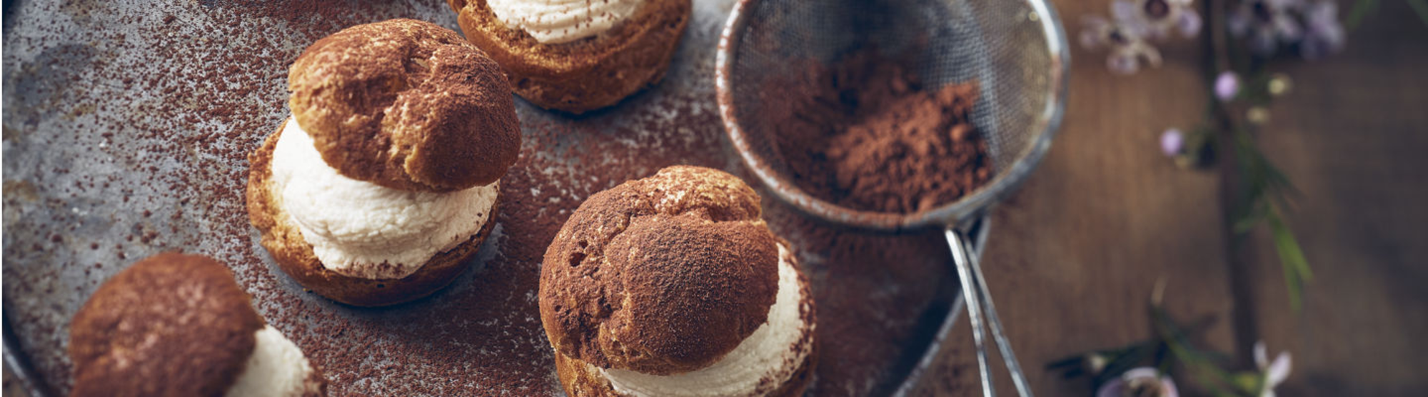 Petits choux à la crème au fromage frais et mascarpone