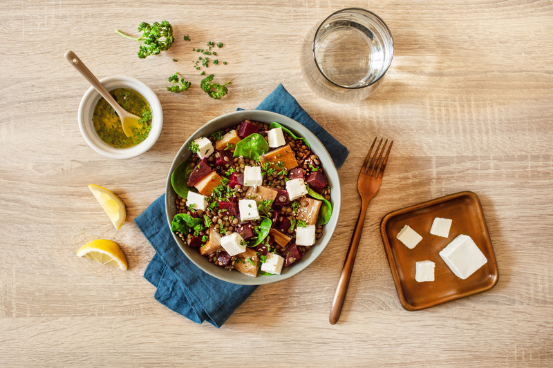 Salade au maquereau fumé et fromage frais