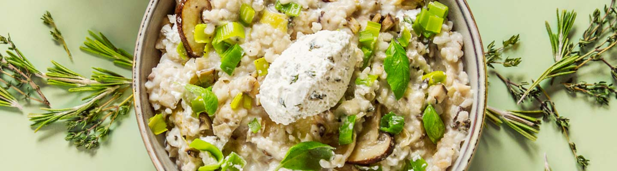 Risotto aux légumes et à la tartinade végétale aux herbes de Provence