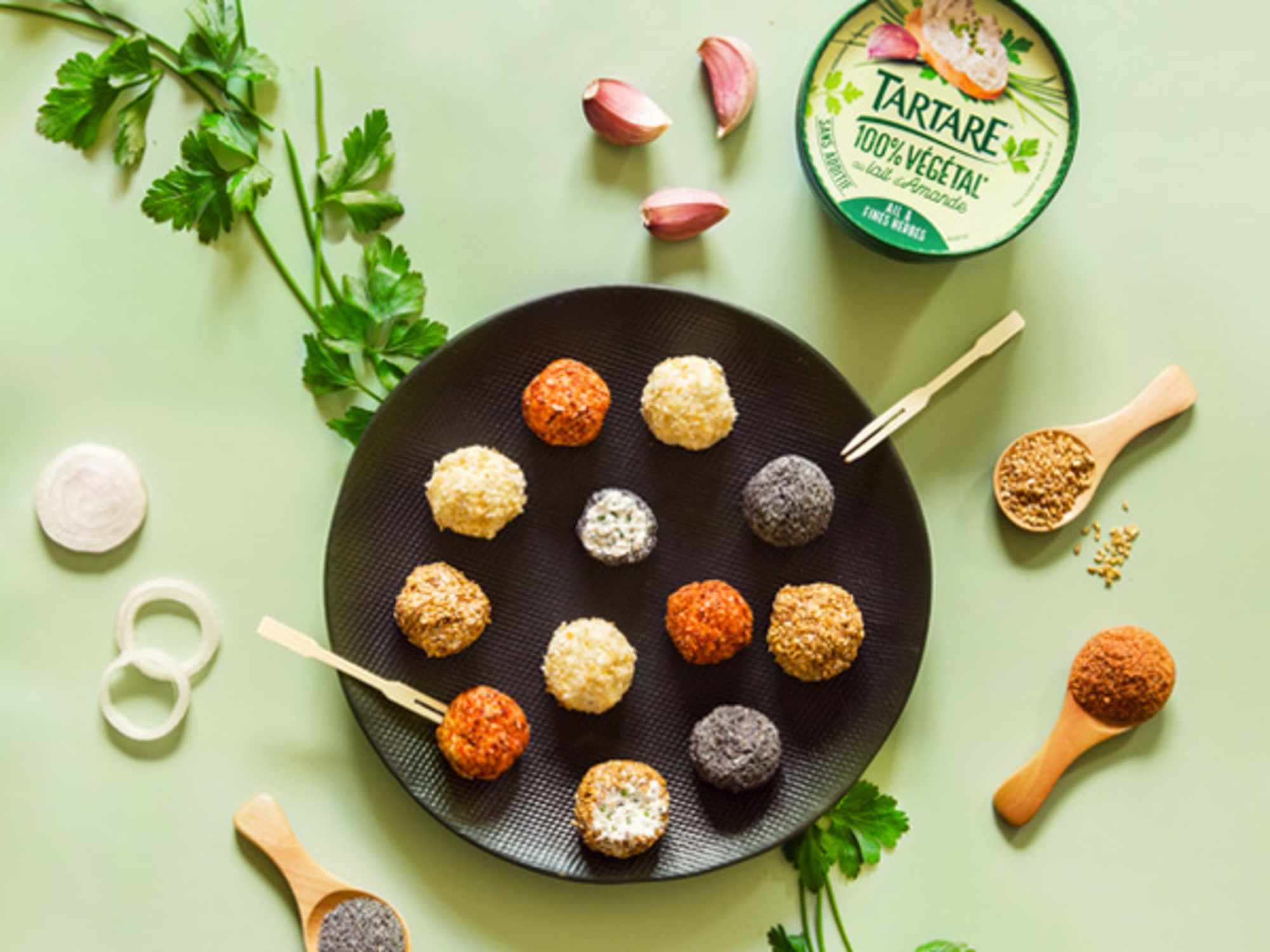 Billes apéritives au Tartare® Végétal Ail & Fines Herbes
