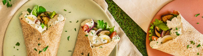 Wraps aux légumes et au fromage ail et fines herbes