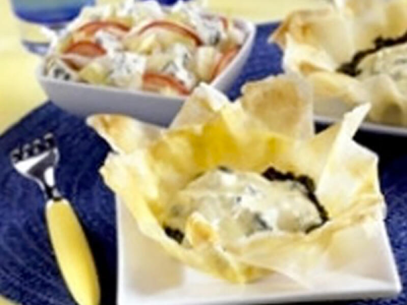 Tartelettes croustillantes aux épinards et au bleu