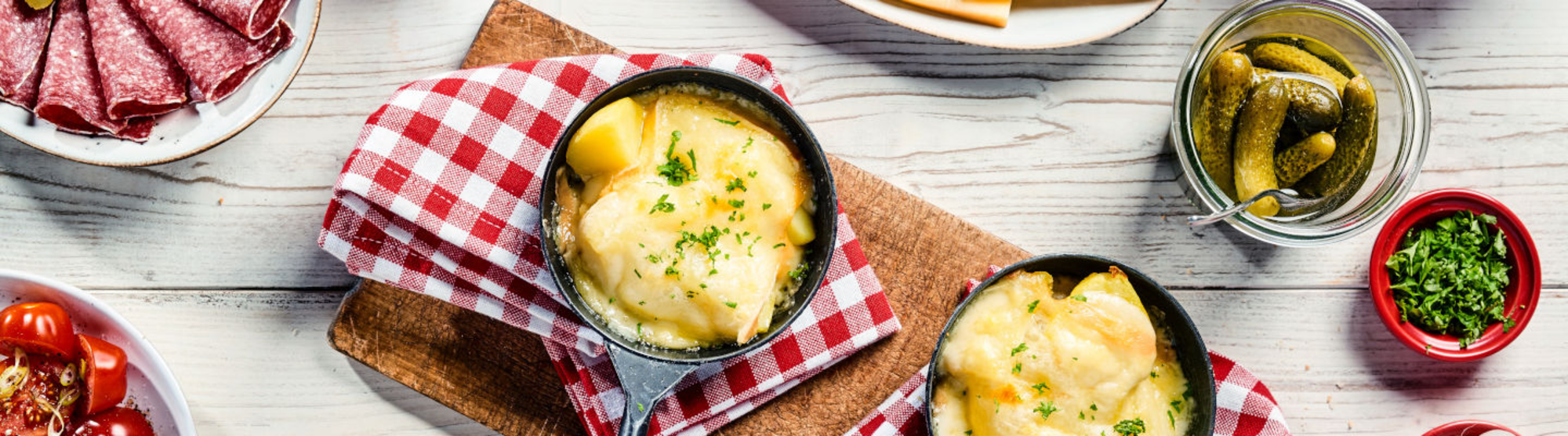 Raclette au foie gras et jambon cru