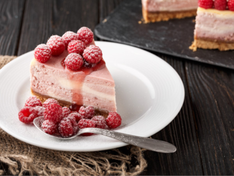 Cheesecake aux framboises et fromage frais