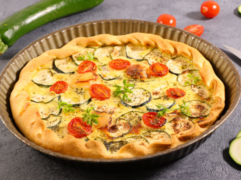 Quiche courgette chèvre