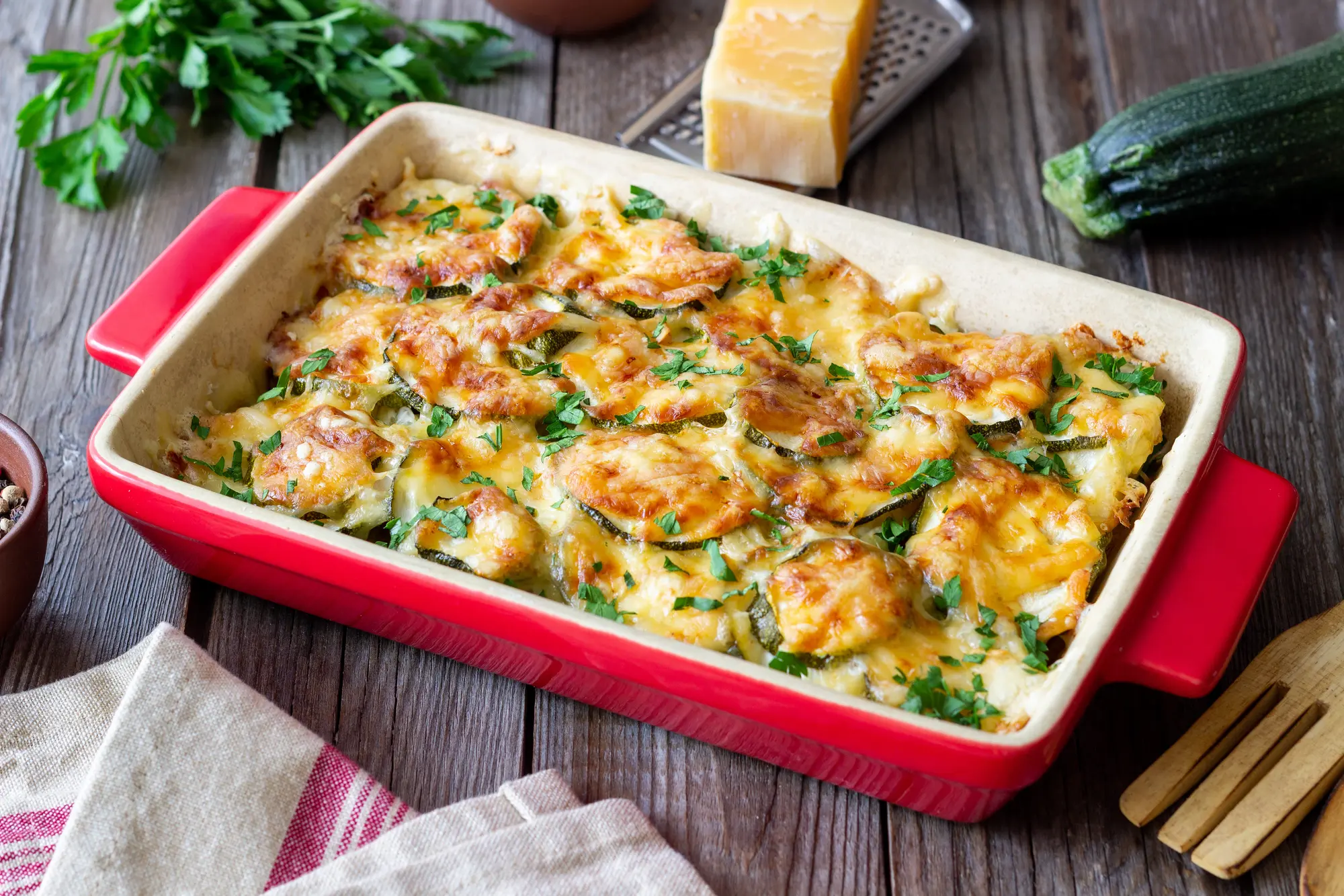 Gratin de courgette feta végétarien