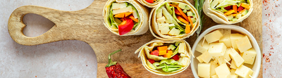 Wrap aux crudités et fromage
