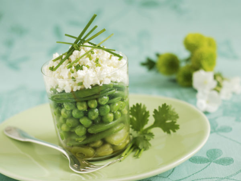 Gelée aux légumes et fromage de chèvre frais