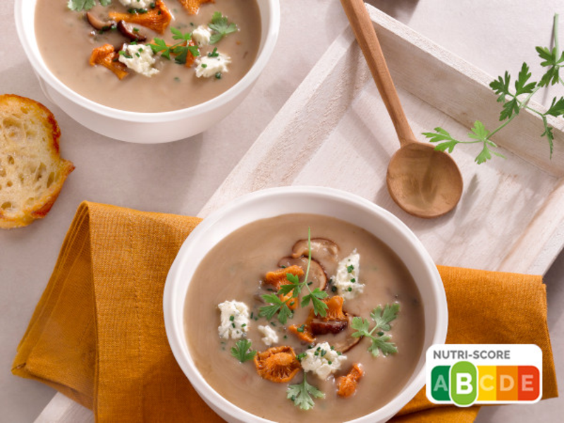 Velouté aux champignons et fromage ail et fines herbes