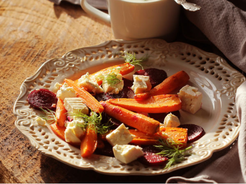 Salade de carottes aux épices et fromage frais