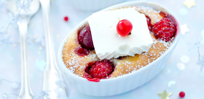 Clafoutis aux fruits rouges et fromage frais