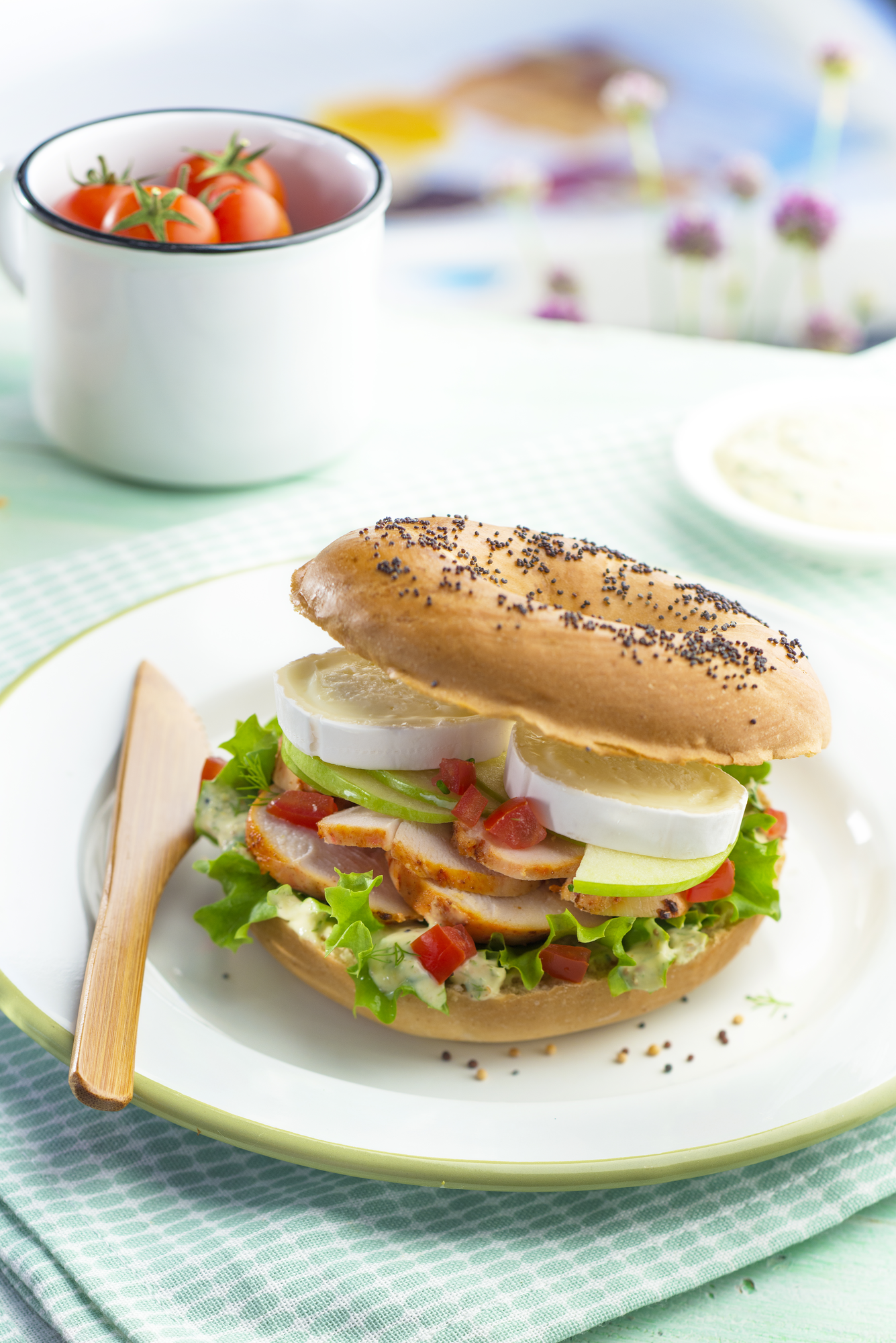 Bagel poulet-pomme et En Cas de Caprice