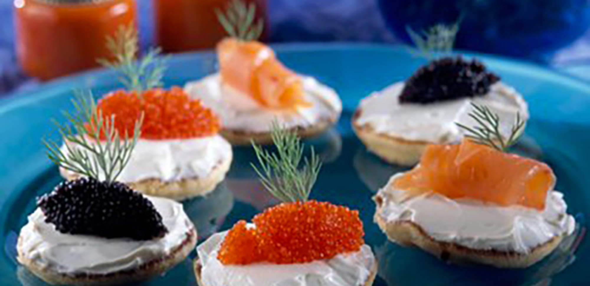 Mini blinis de la mer au fromage frais