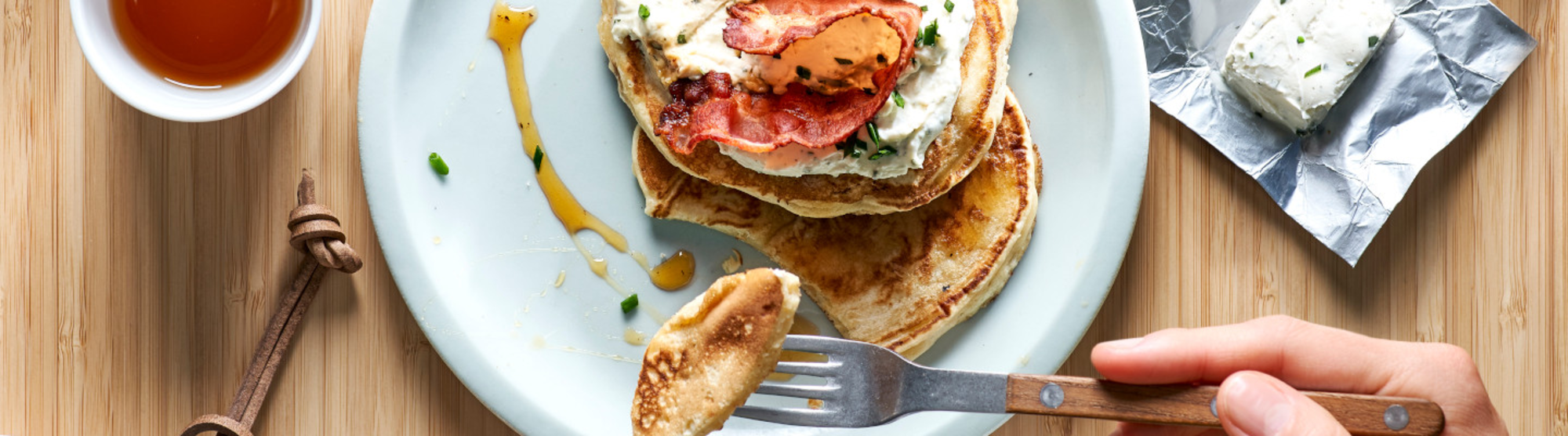 Pancakes maison sucrés salés au fromage frais