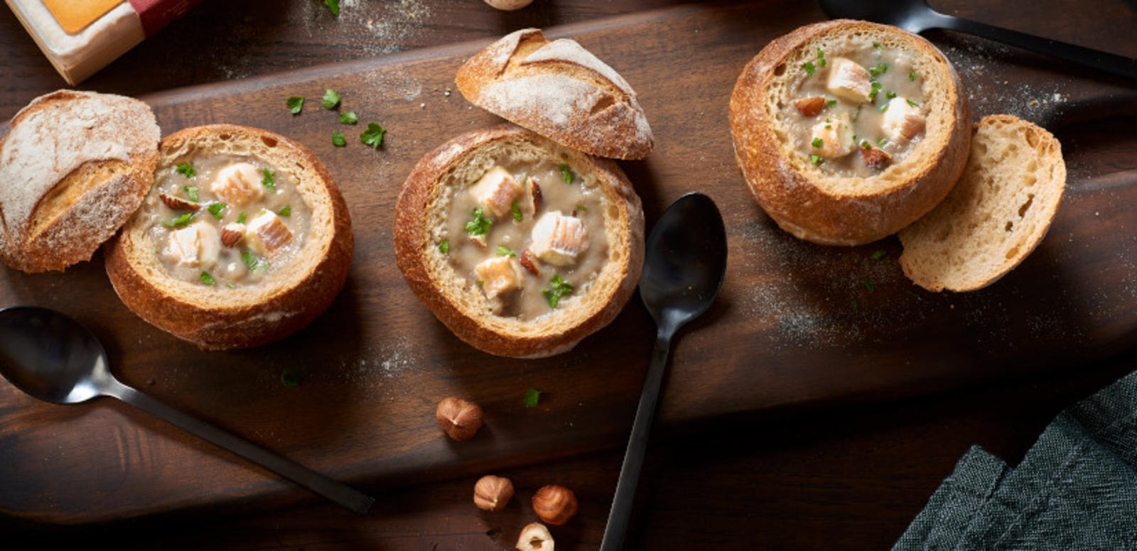 Velouté de champignons au Vieux Pané