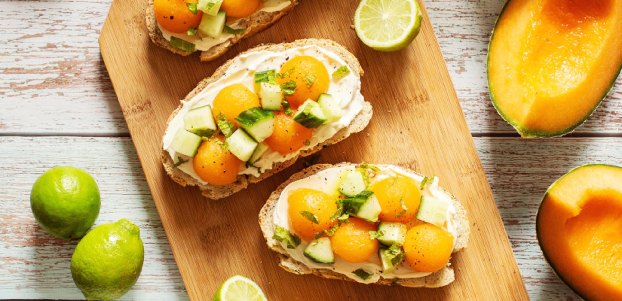 La tartine estivale melon et concombre
