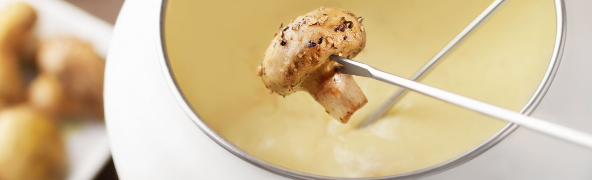 Fondue au fromage sans viande, aux légumes