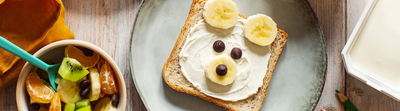 Trio de tartines animaux au fromage frais