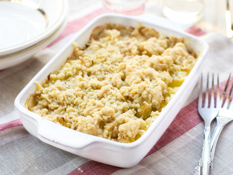 Crumble épinards et fromage frais