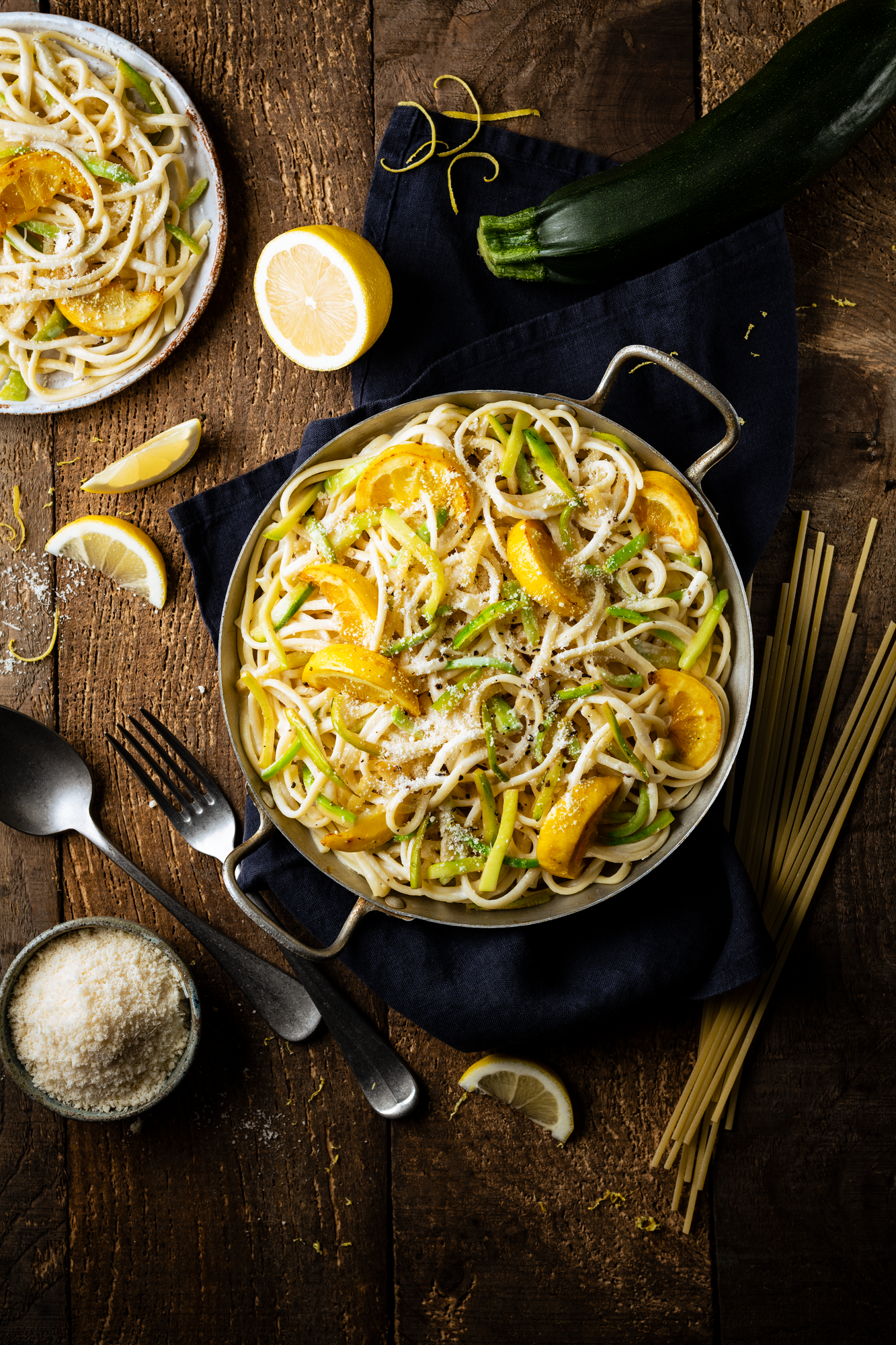 LINGUINE CITRONS COURGETTES ET CREME DE PARMESAN