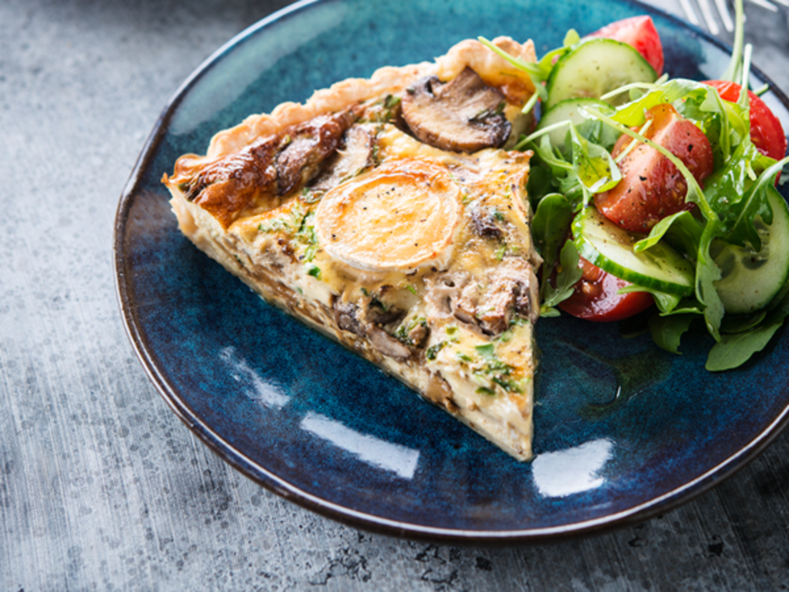 Quiche chèvre champignons