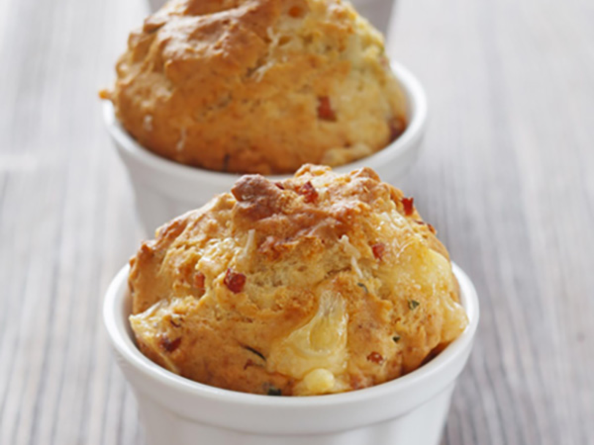 Muffins aux courgettes, jambon et fromage frais