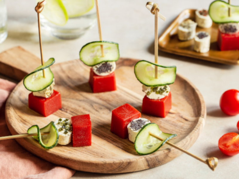 Pics de gelée de tomate aux fromages apéritifs ail et fines herbes