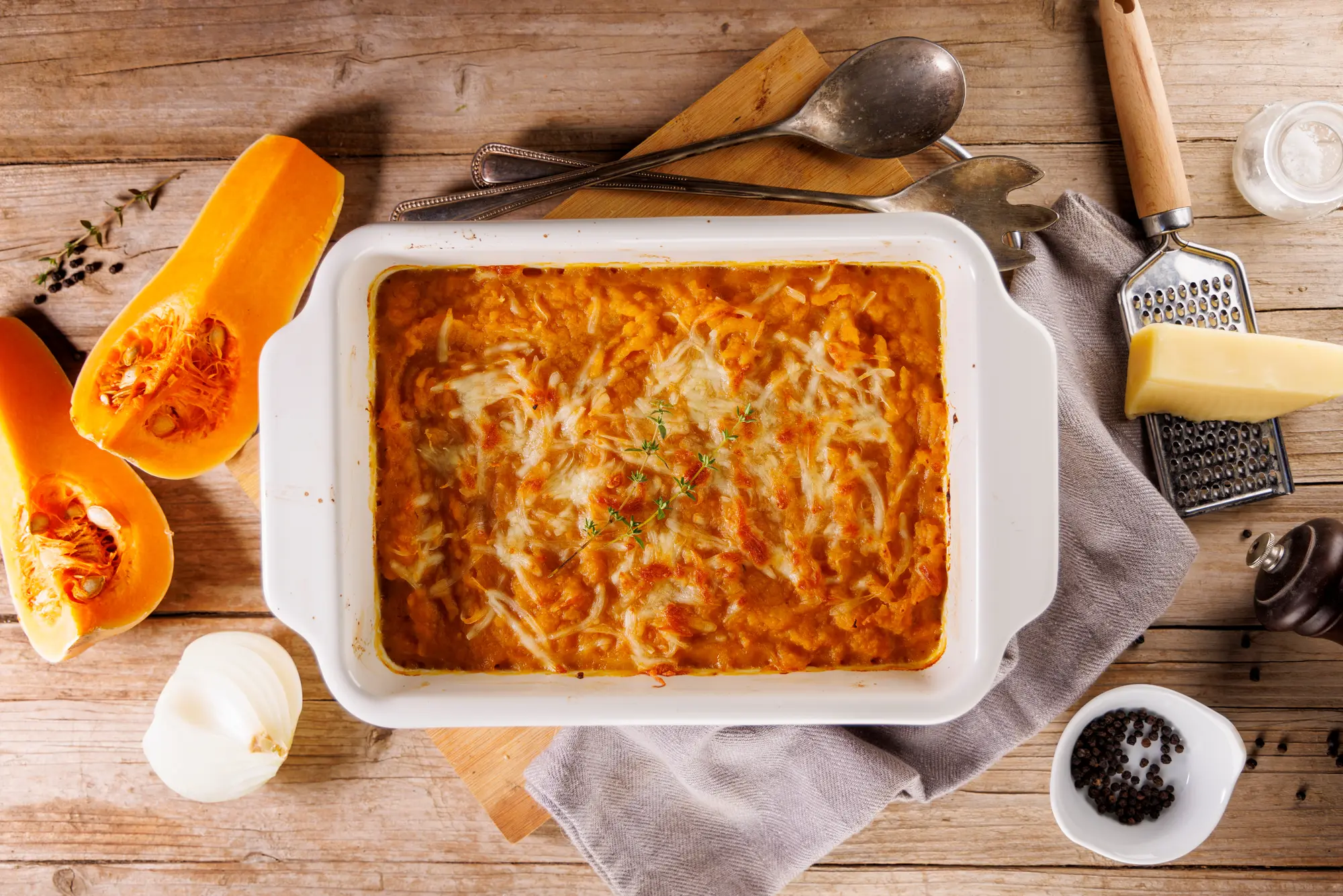 Gratin de courge au cheddar