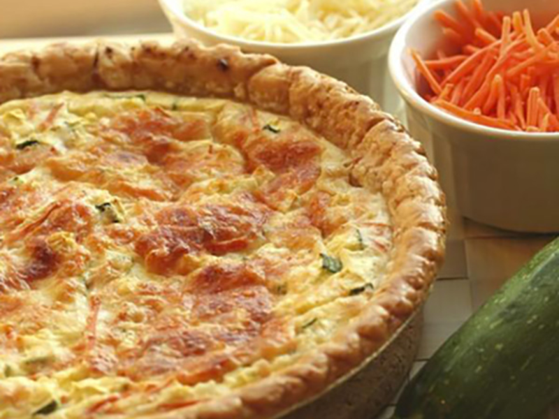 Quiche aux carottes et courgette, au fromage frais