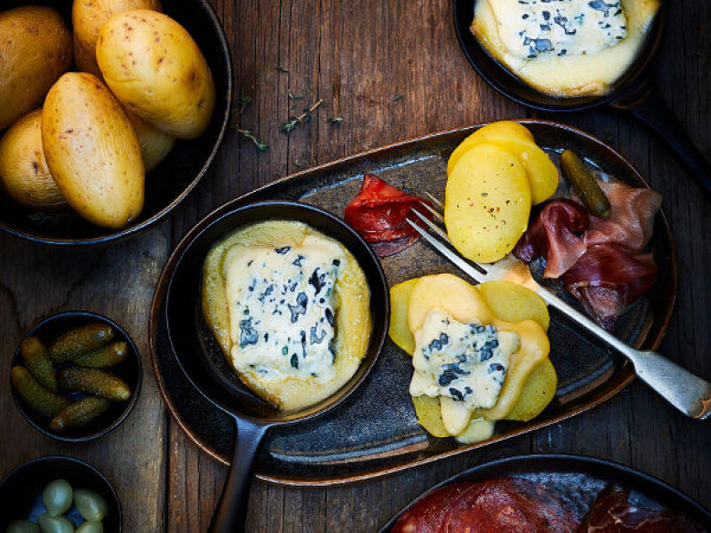 Raclette au fromage bleu