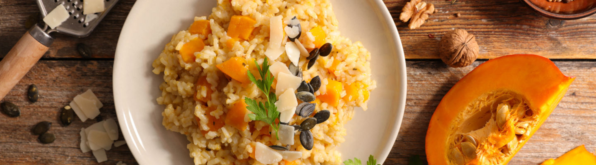 Risotto au potimarron et chèvre frais