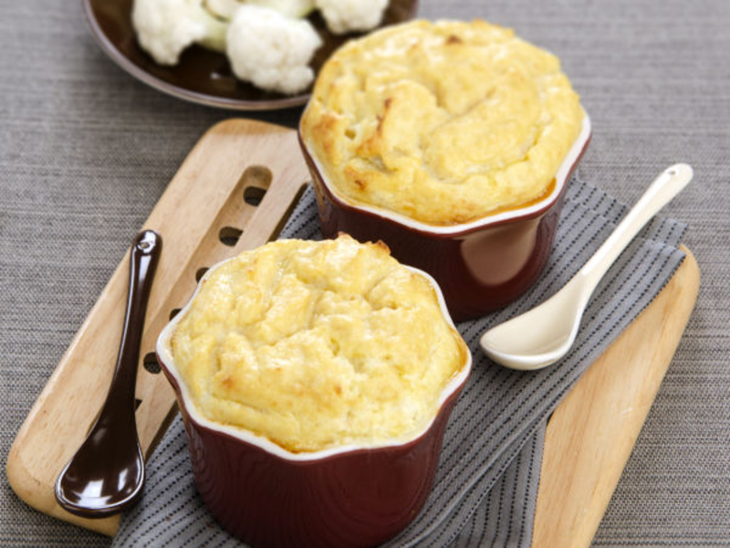 Soufflé au fromage et chou-fleur