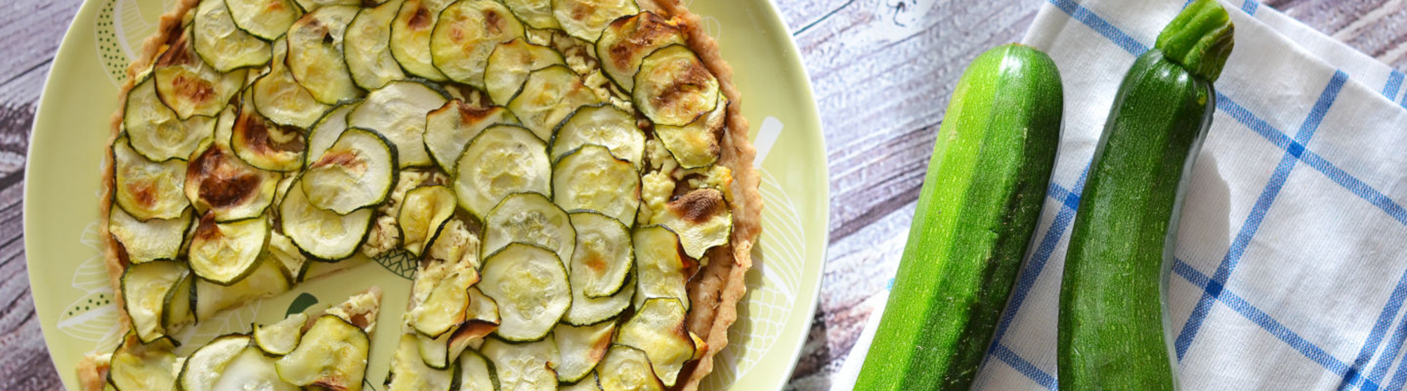 Tarte courgettes, fromage de chèvre et ciboulette