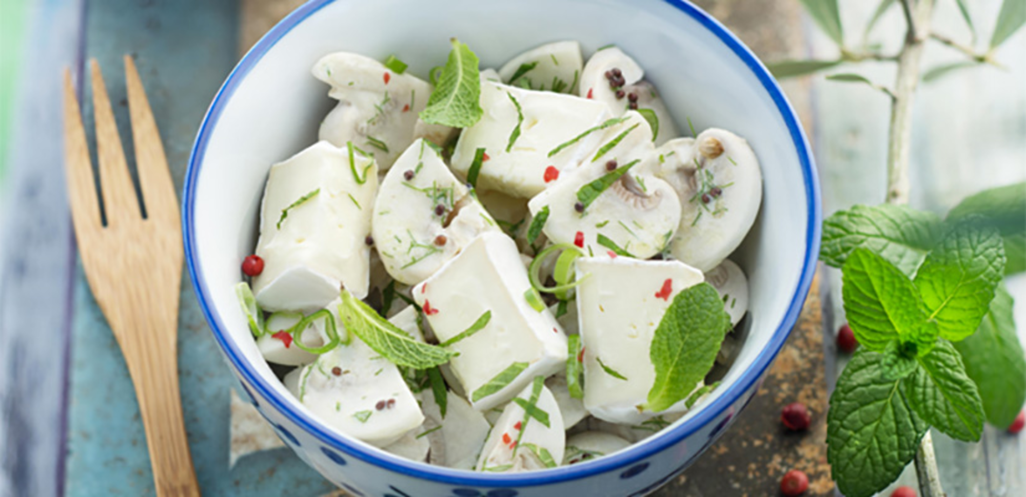 Salade de champignons de Paris au fromage