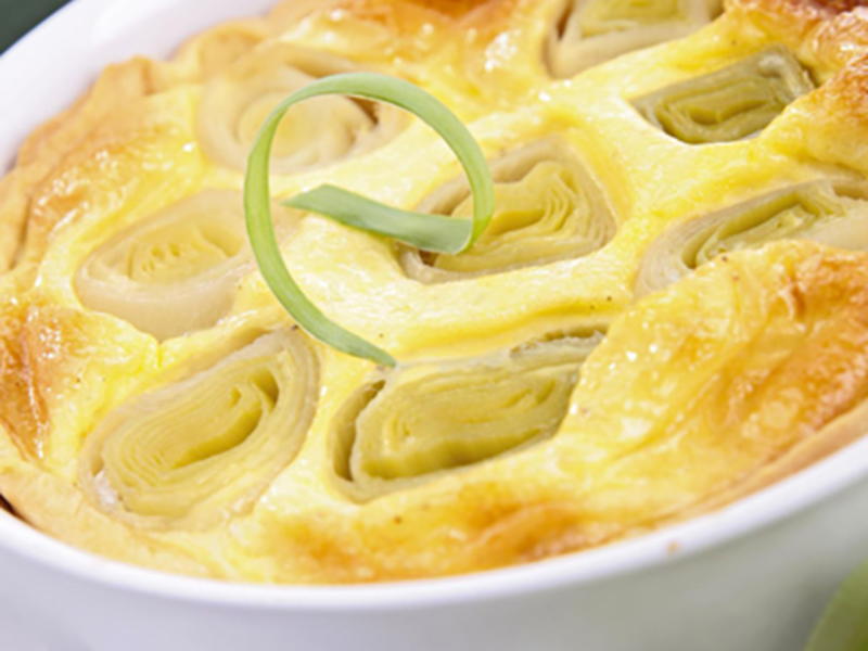 Quiche aux poireaux et fromage de brebis