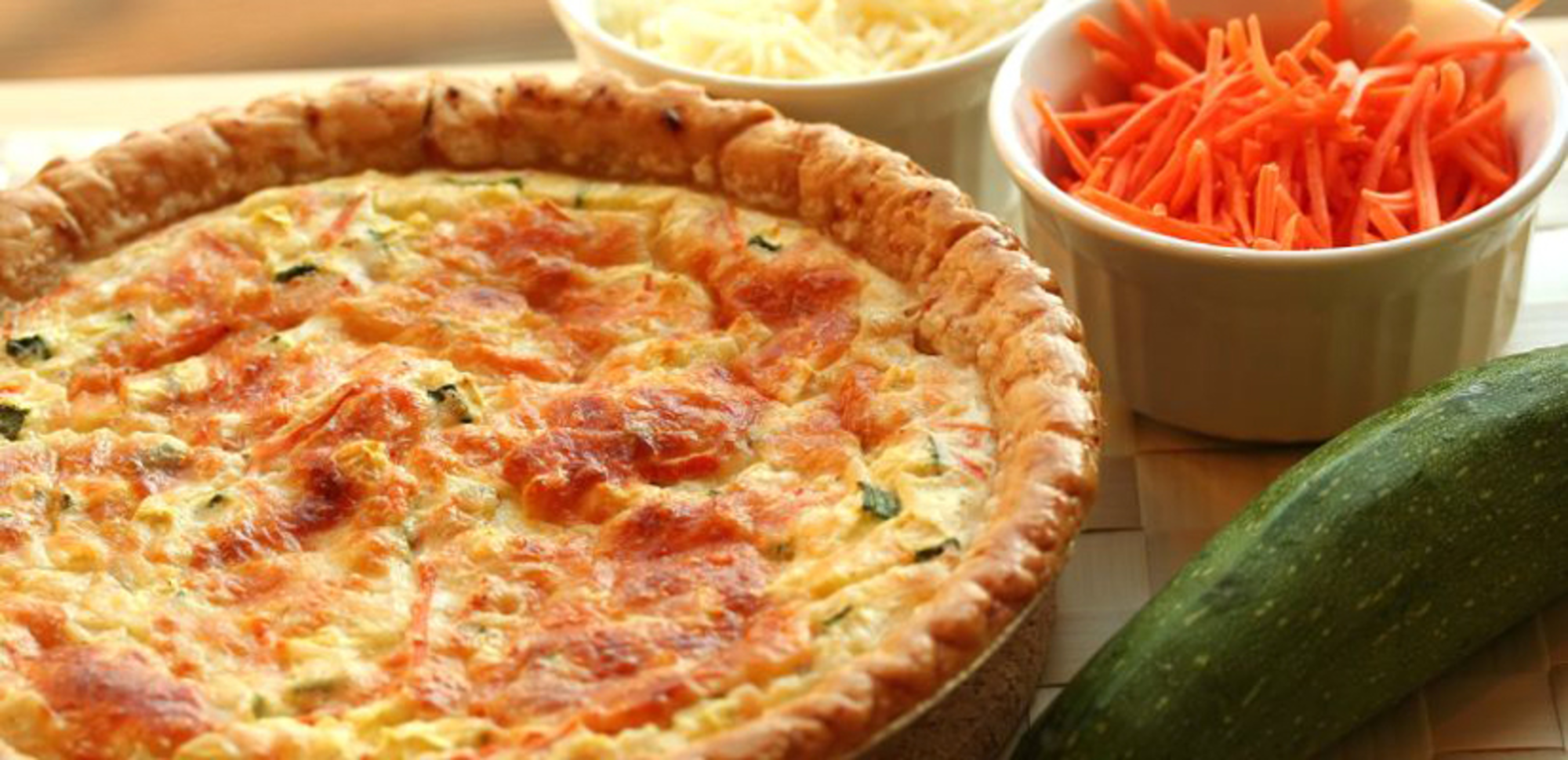 Quiche aux carottes et courgette, au fromage frais