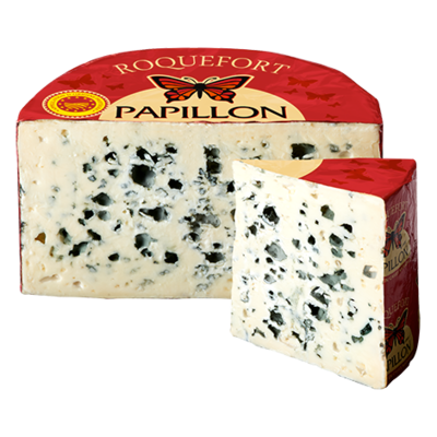 PAPILLON ROQUEFORT PUR BREBIS AOP COUPE DEMI PAIN VERTICALE 32%MG 1,35KG