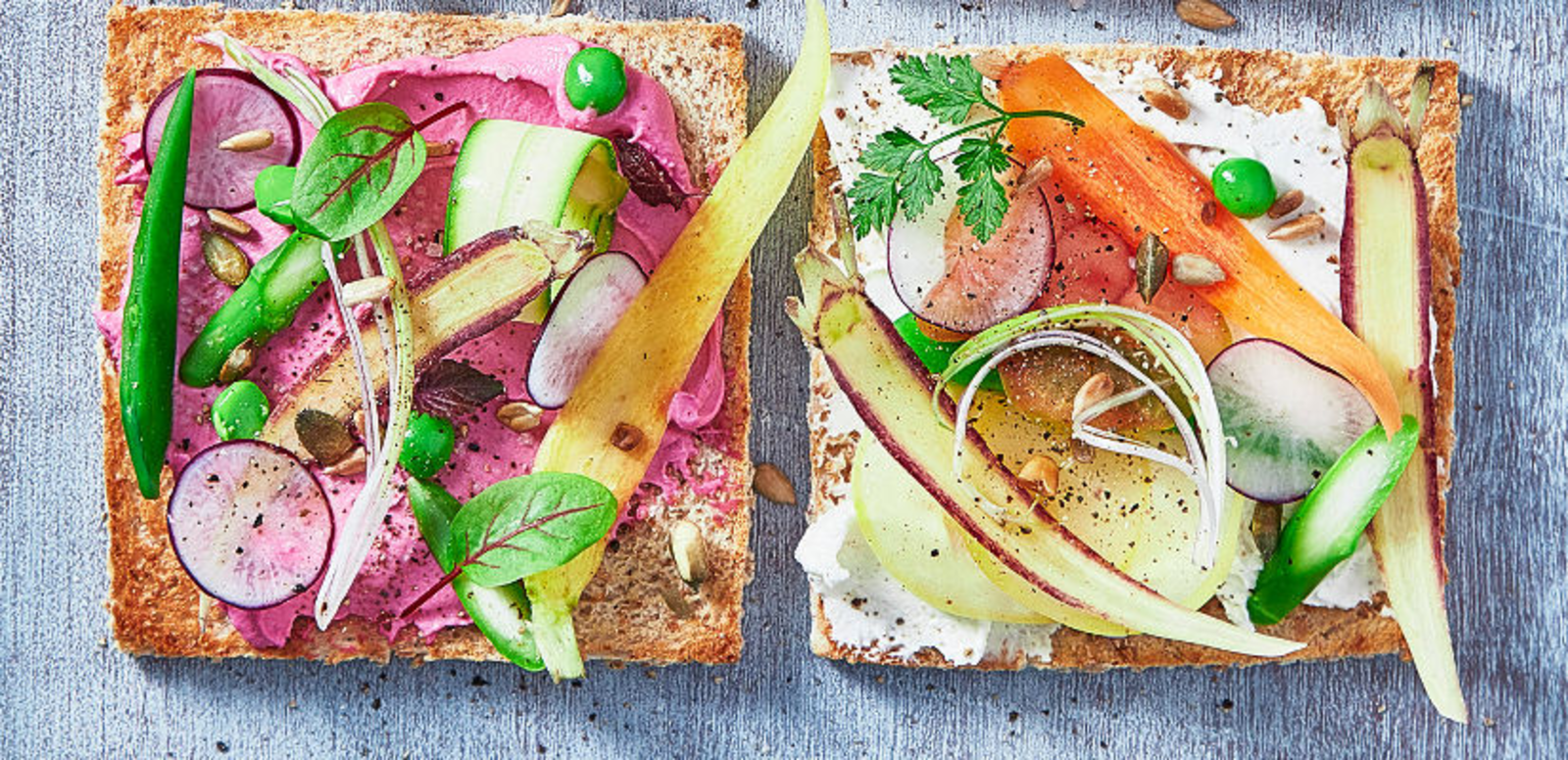 Toast Carré frais et crudités