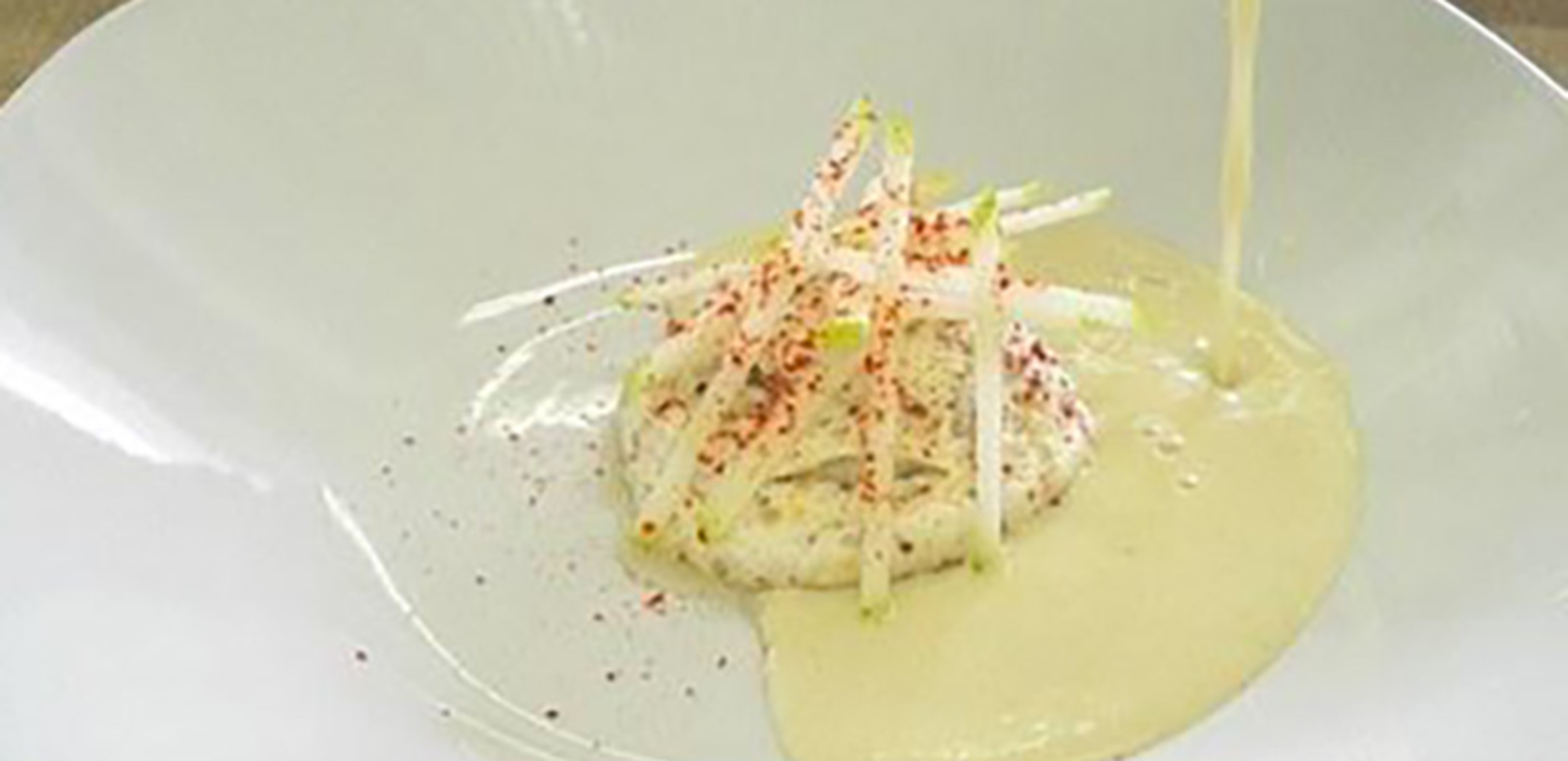 Velouté d'endives et pomme de terre au fromage frais