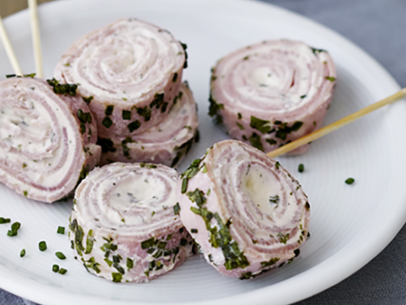 Roulé apéritif au jambon et fromage ail & fines herbes