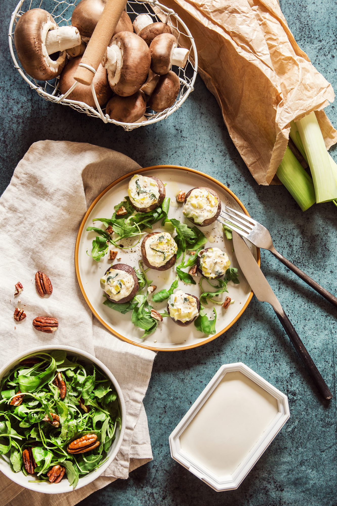 Champignons farcis végétariens